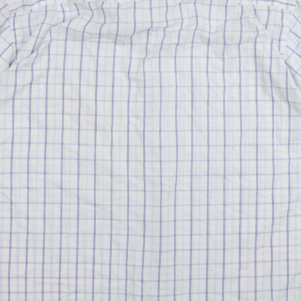 Asda George Mens White Check Dress Shirt Size 18