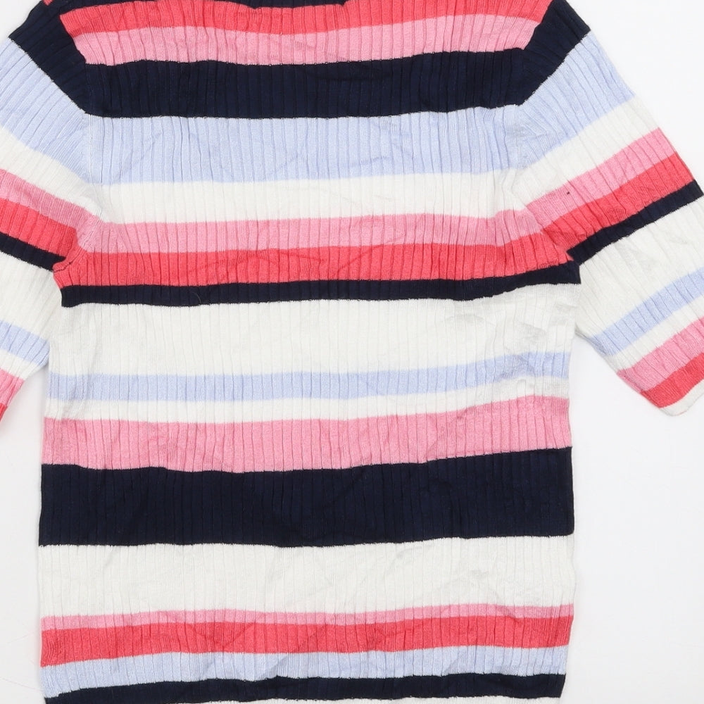 Marks and Spencer Womens Multicoloured Striped Pullover Jumper Size 10