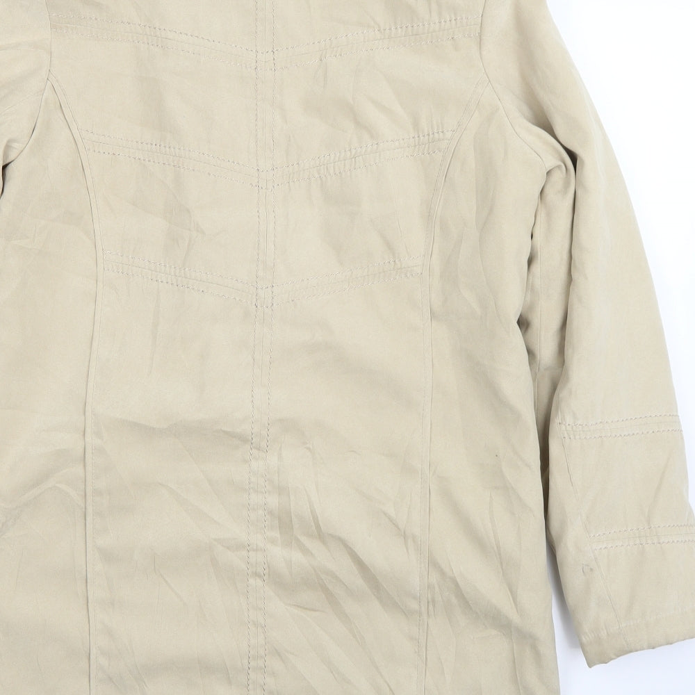 Klass Womens Beige Quilted Coat Size S