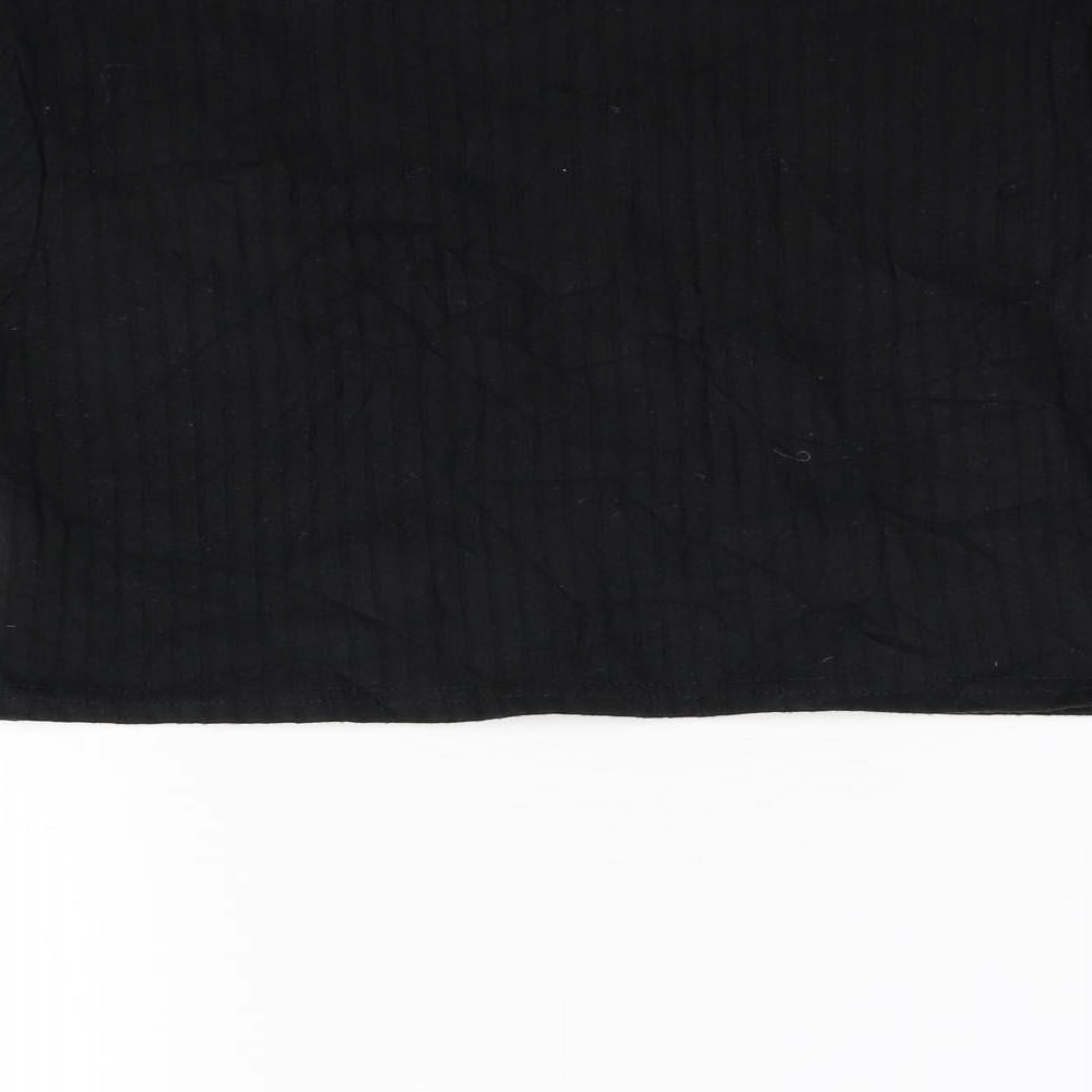 Nastygal Womens Black Cropped T-Shirt Size 10