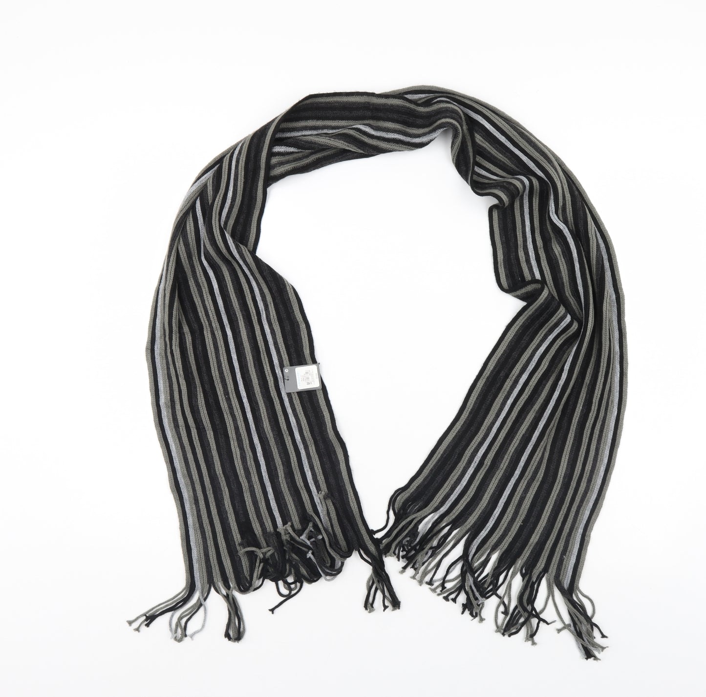 Primark Mens Grey Striped Scarf One Size