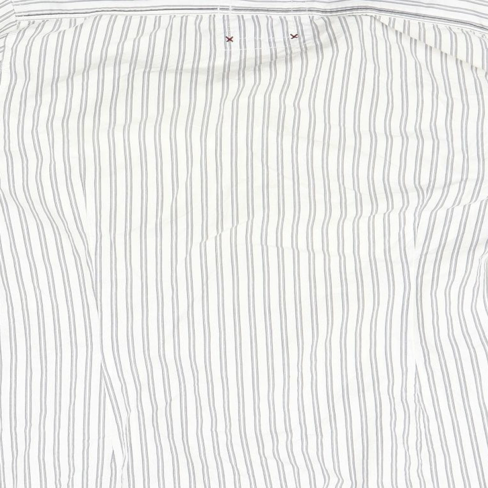 NEXT Mens White Striped Button-Up Size M