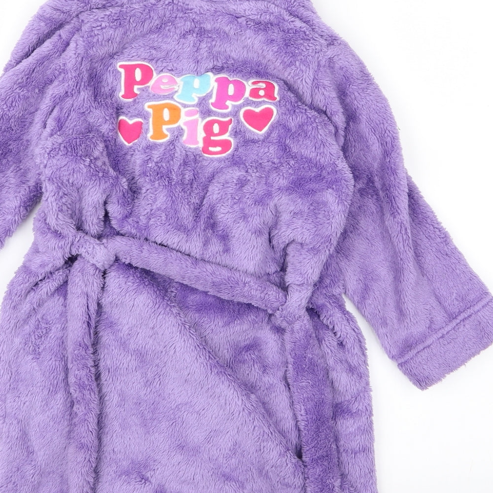 m&s Girls Purple Top Robe Size 4 Years - peppa pig