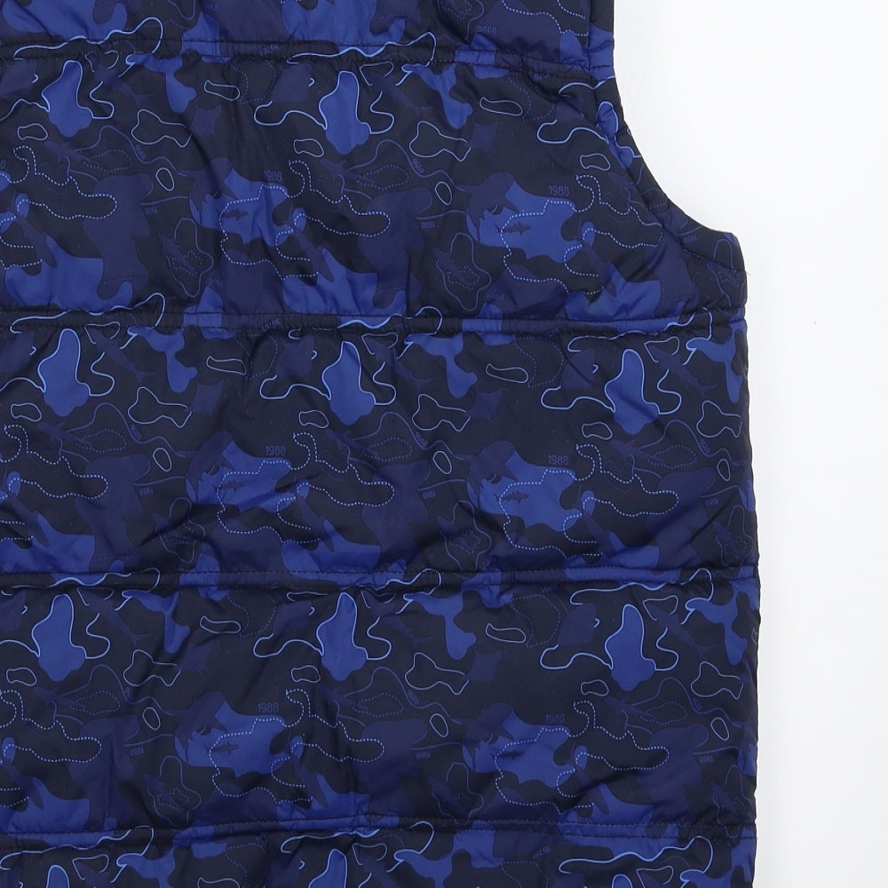 Fat Face Boys Blue Camouflage Gilet Jacket Size 12-13 Years