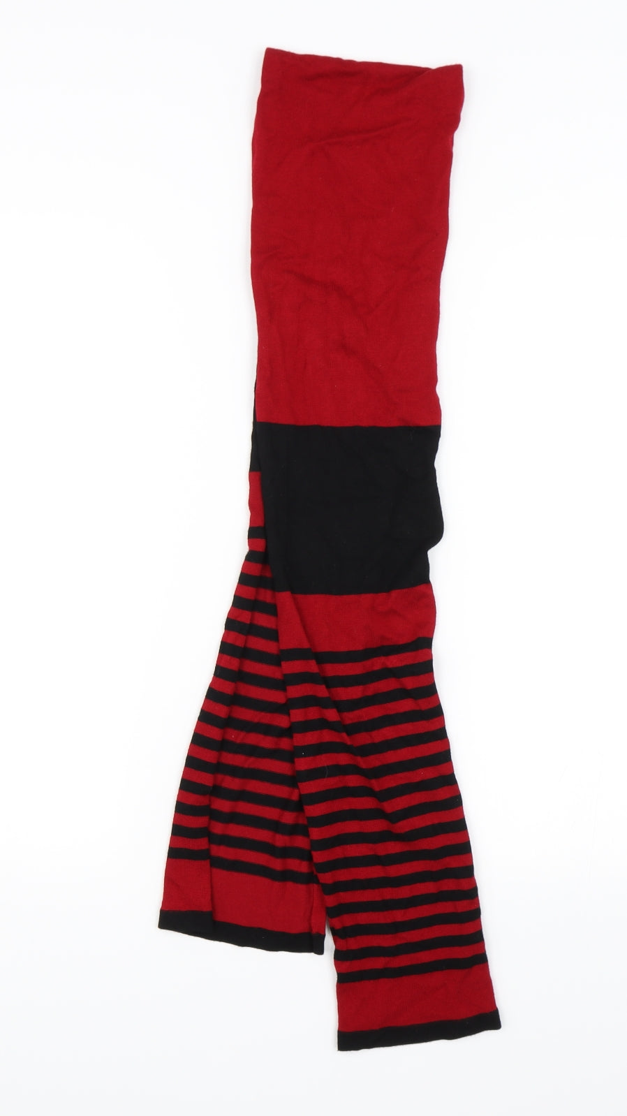 Preworn Unisex Red Striped Scarf