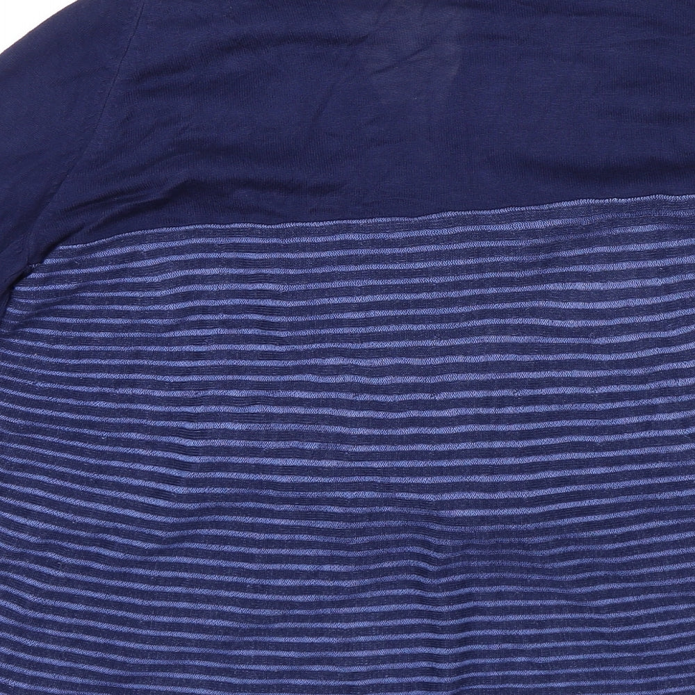 Per Una Womens Blue Striped Shrug Jumper Size 16