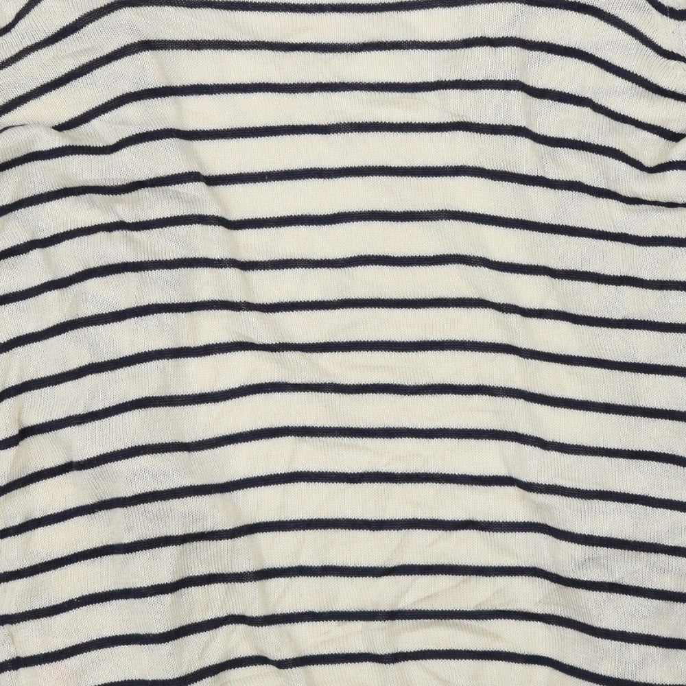 Jaqueline de Yong Womens Beige Striped Cardigan Jumper Size XS