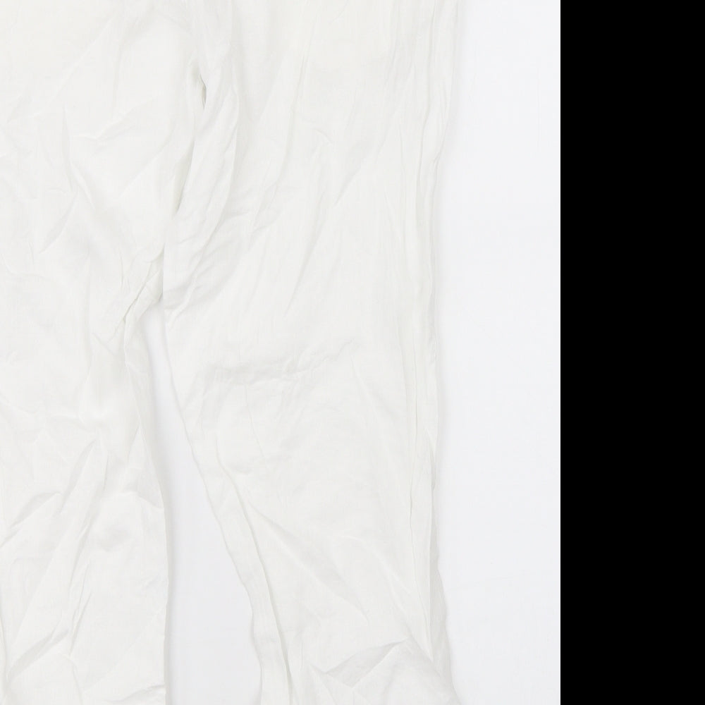 Marks & Spencers Womens White Trousers Size 12 L22 in