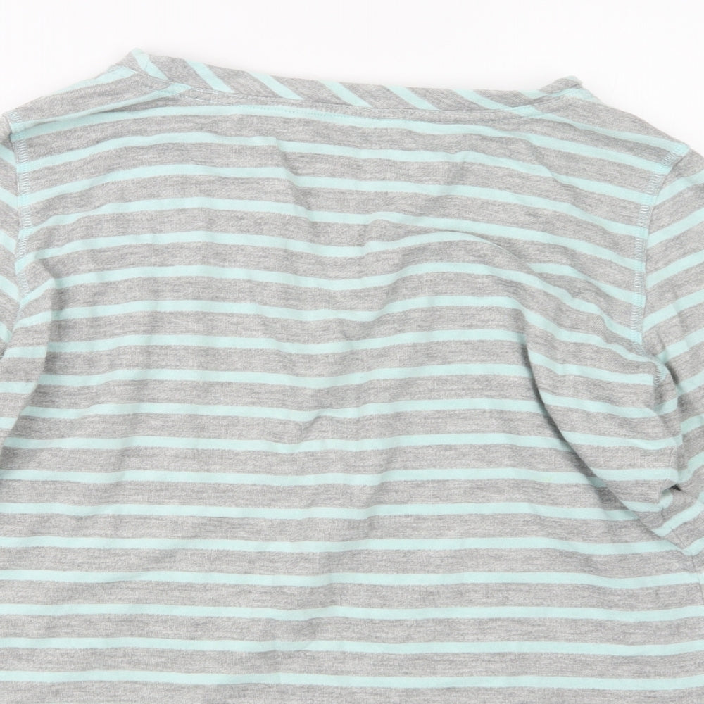 Marks and Spencer Womens Grey Striped Pullover Jumper Size 16