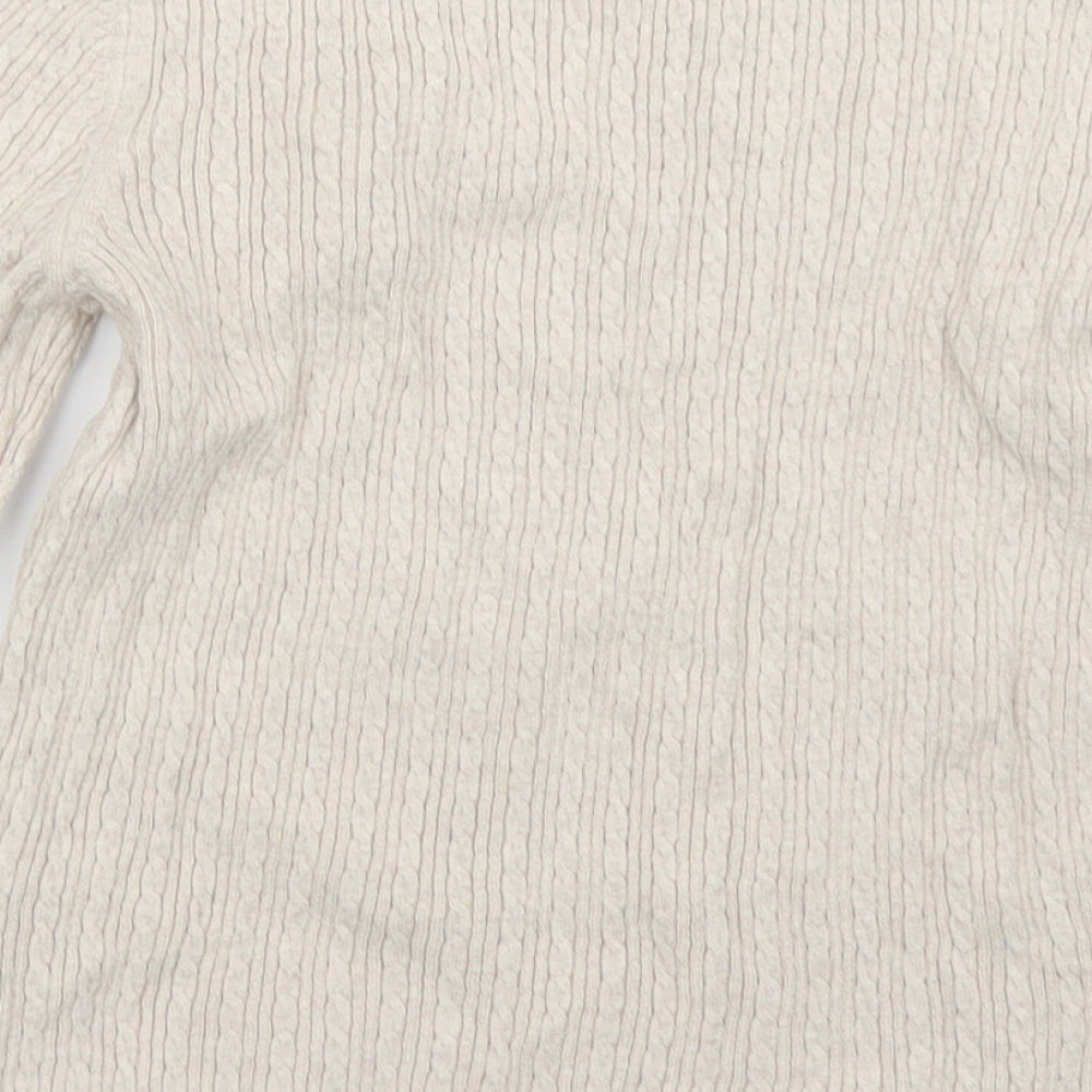 stradivarious Womens Beige Knit Pullover Jumper Size S