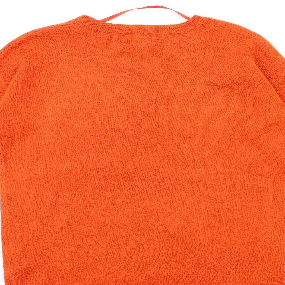 Primark Womens Orange Knit Pullover Jumper Size 4