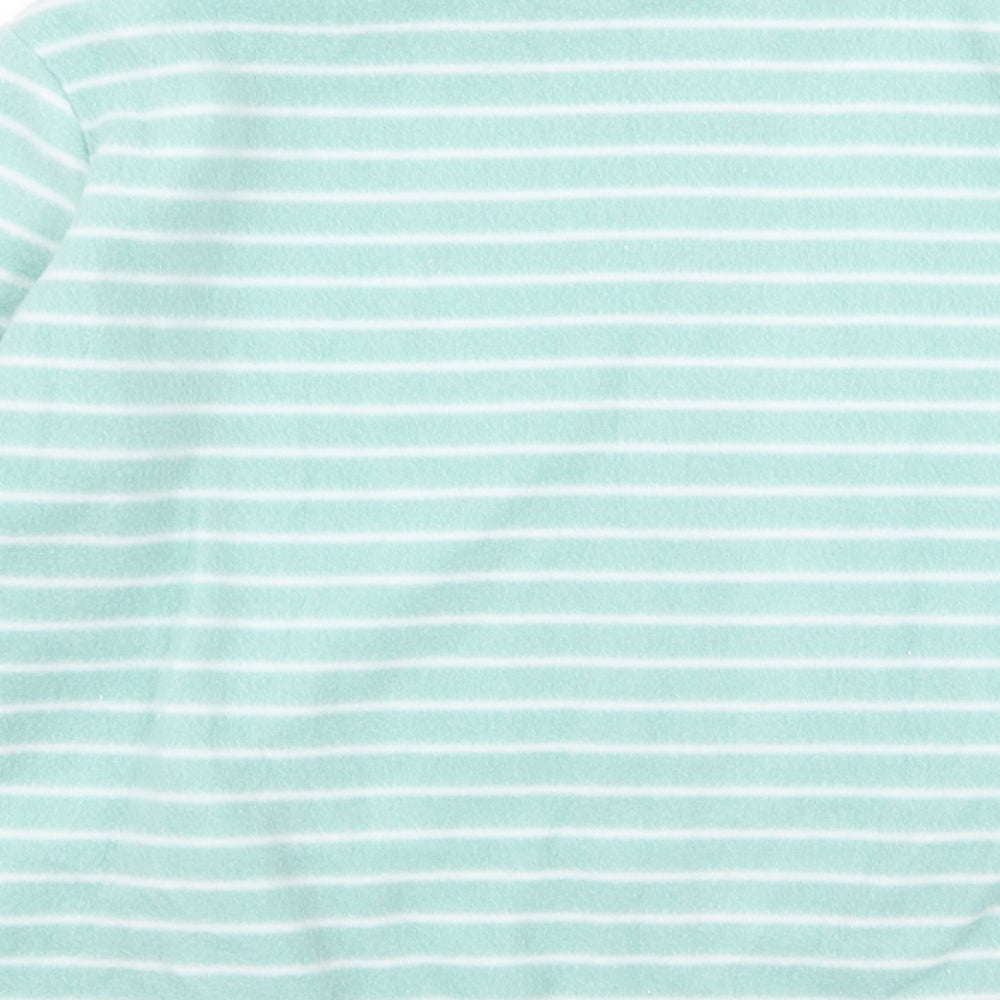 Anne De Lancay Womens Blue Striped Full Zip Jumper Size L - fleece