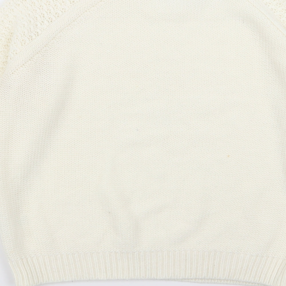 Papaya Womens White Pullover Jumper Size M