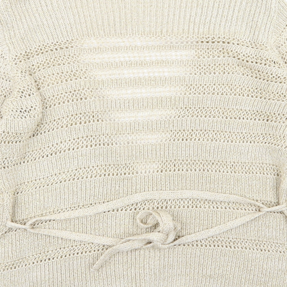 Asda George Womens Gold Striped Cardigan Jumper Size 10