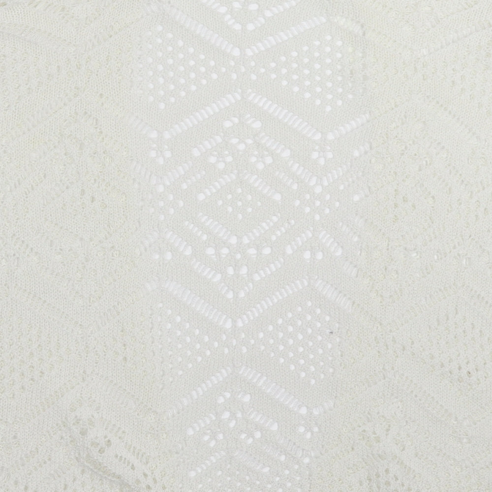 George Womens White Geometric Shrug Jumper Size S