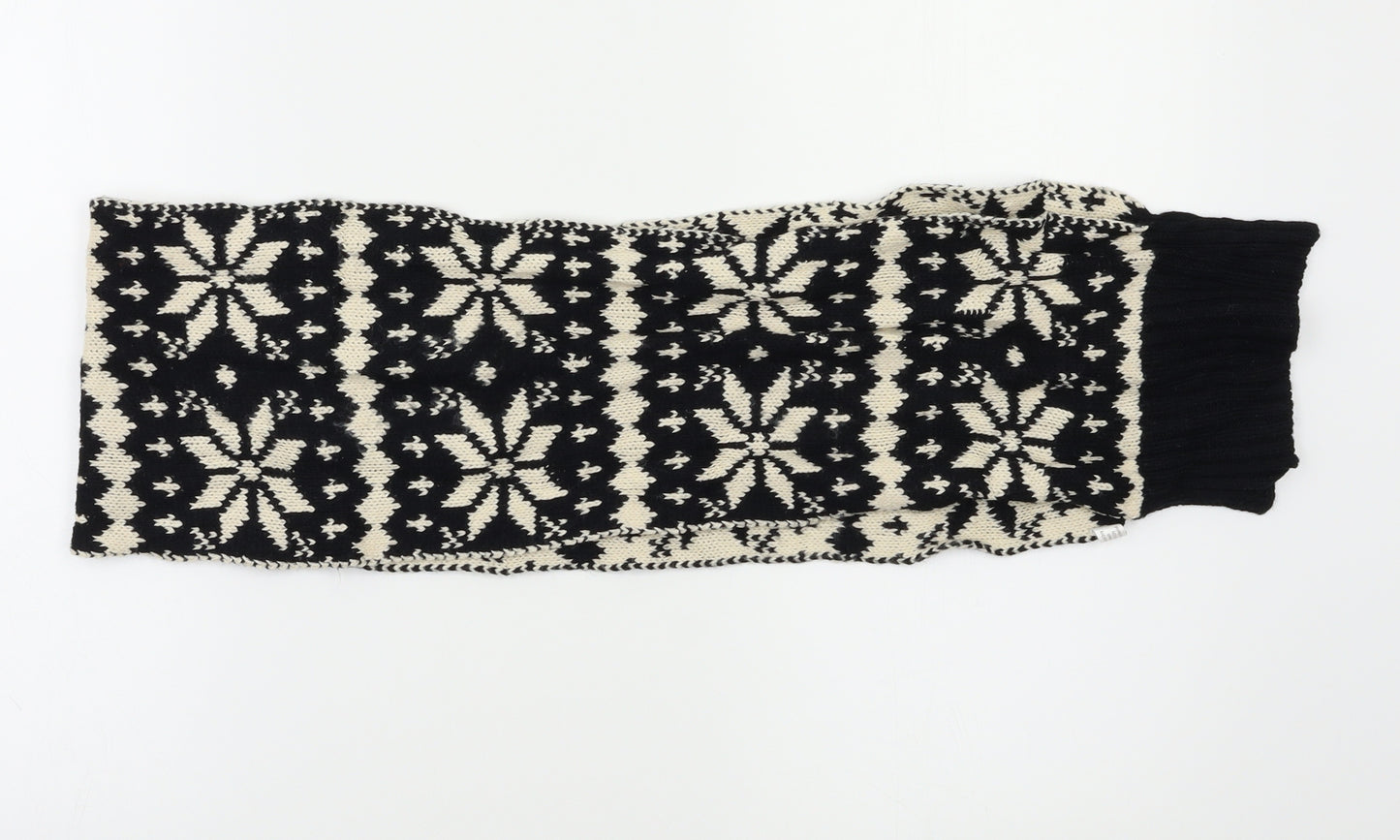 Preworn Unisex Black Geometric Scarf