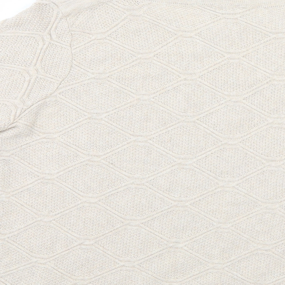 CC Womens Ivory Argyle/Diamond Pullover Jumper Size L