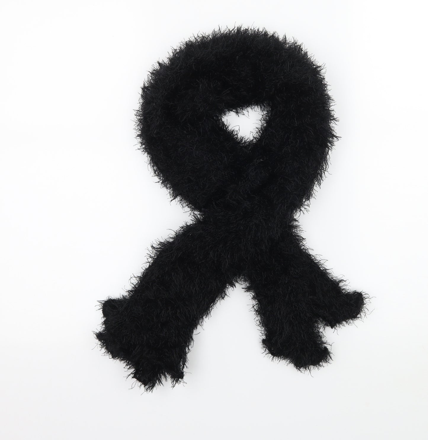 Preworn Womens Black Knit Scarf