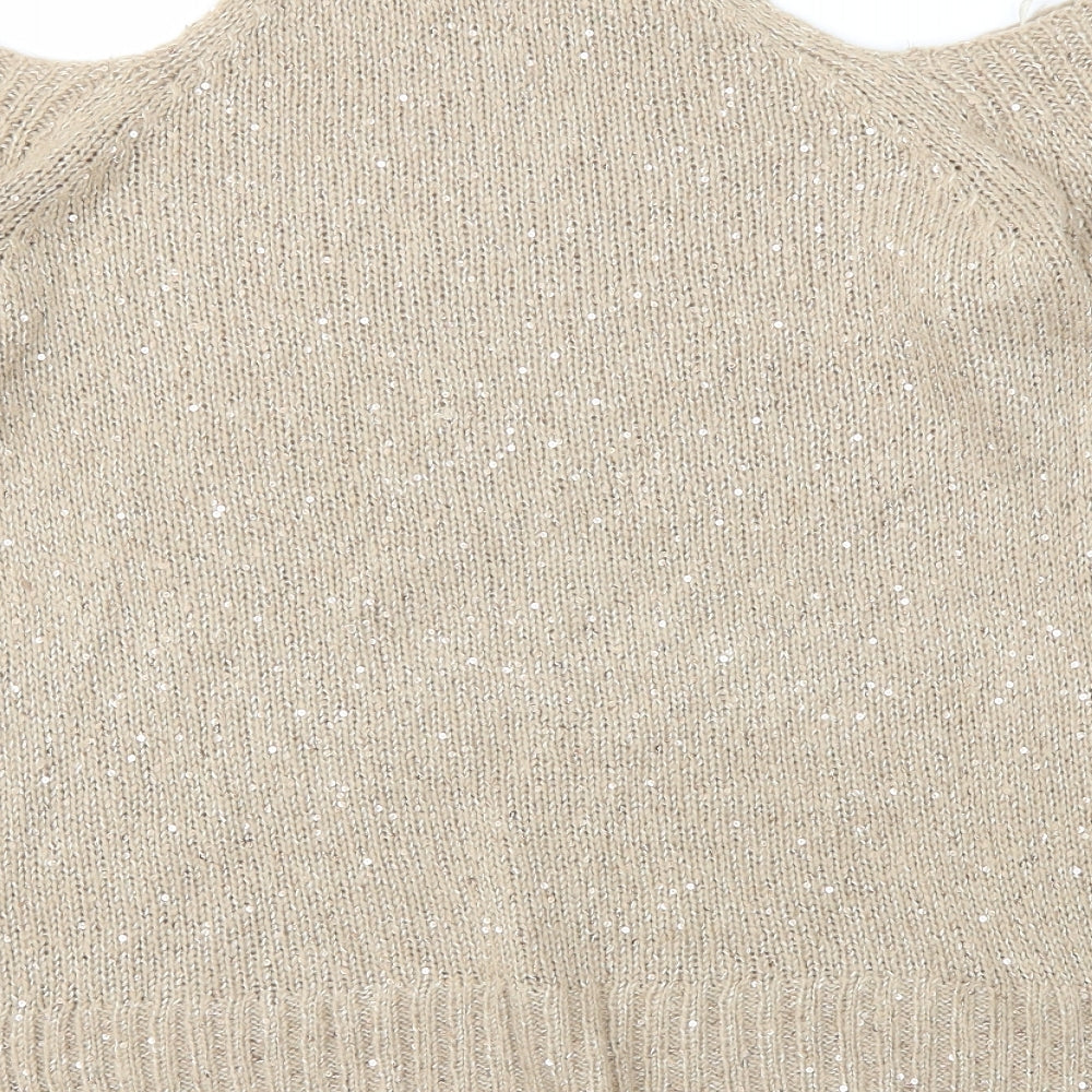 River Island Womens Gold Pullover Jumper Size 10