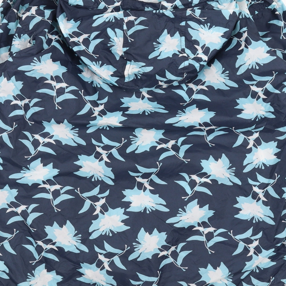 Kag in a Bag Womens Blue Floral Rain Coat Jacket Size M - Kag in a Bag