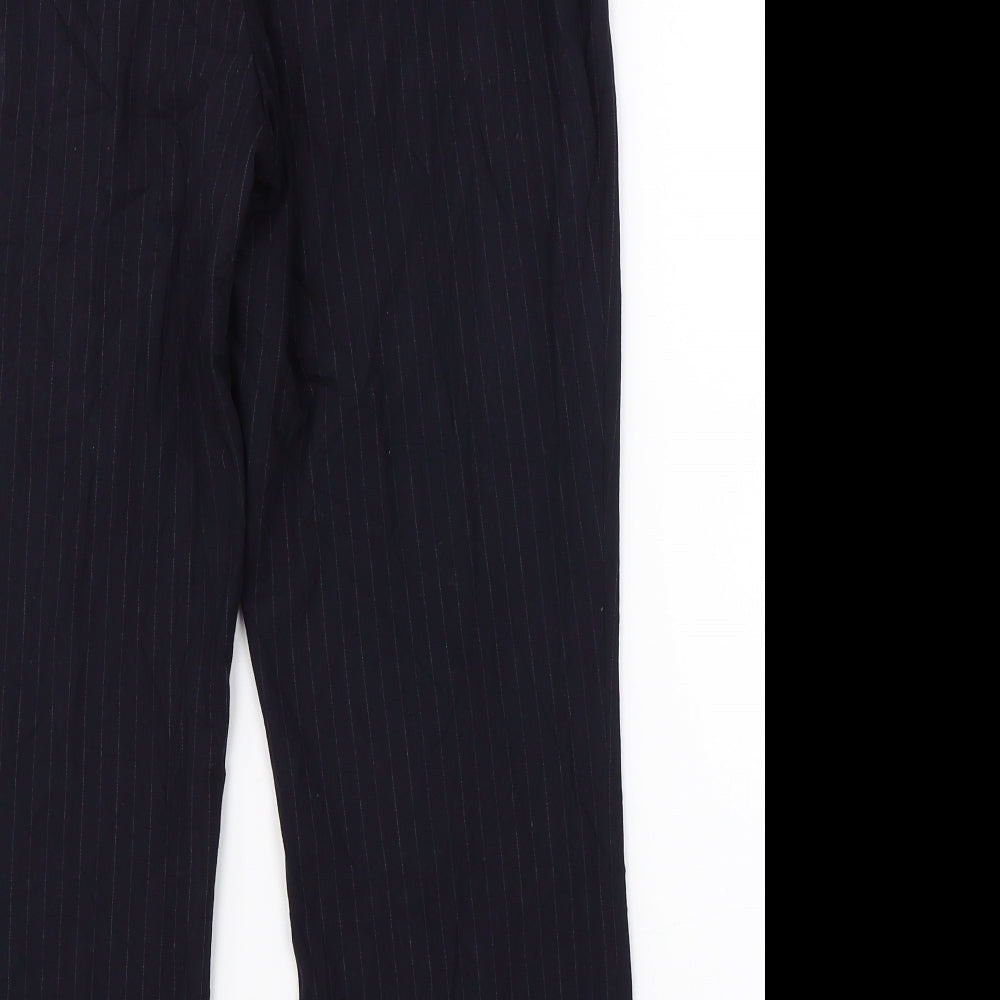 Marks & Spencer Womens Black Striped Dress Pants Trousers Size 12 L23 in