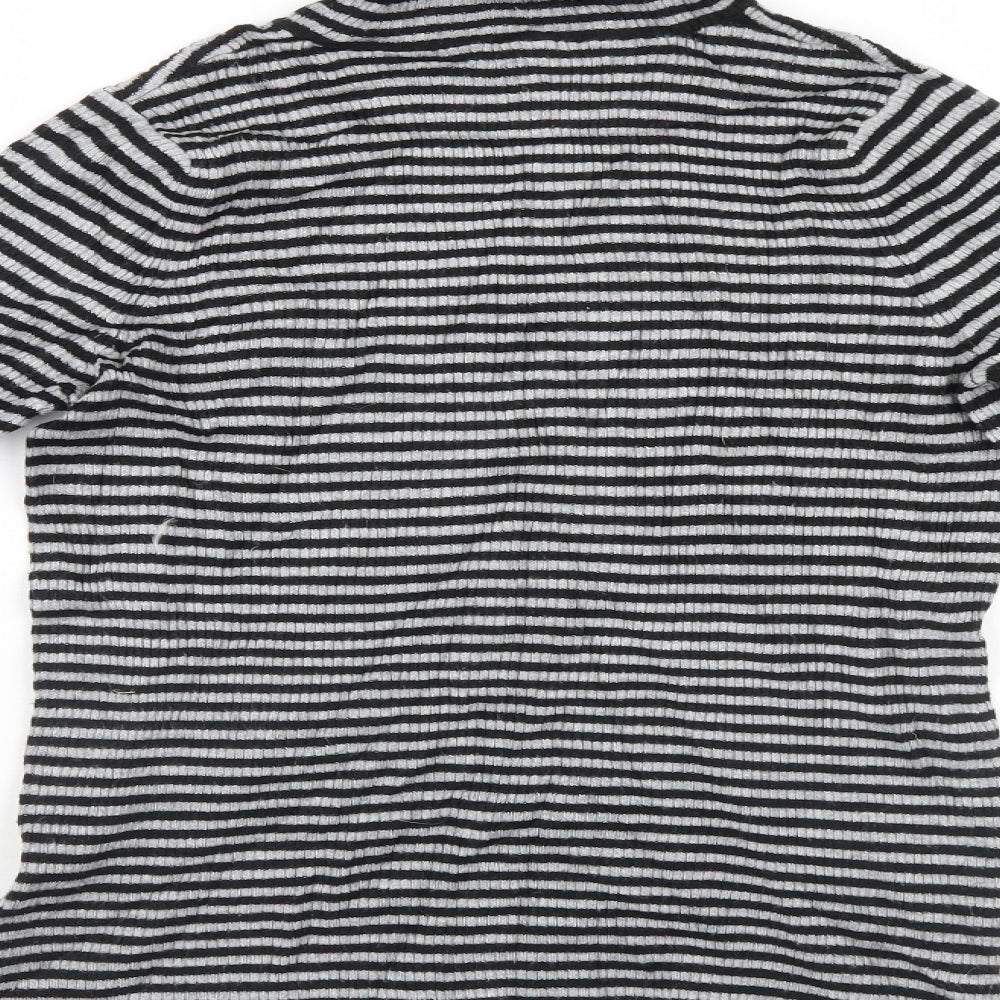Marks and Spencer Womens Grey Striped Pullover Jumper Size 14
