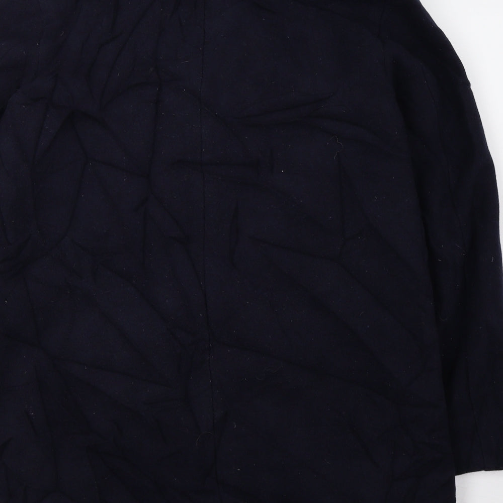 H&M Womens Blue Overcoat Jacket Size 8