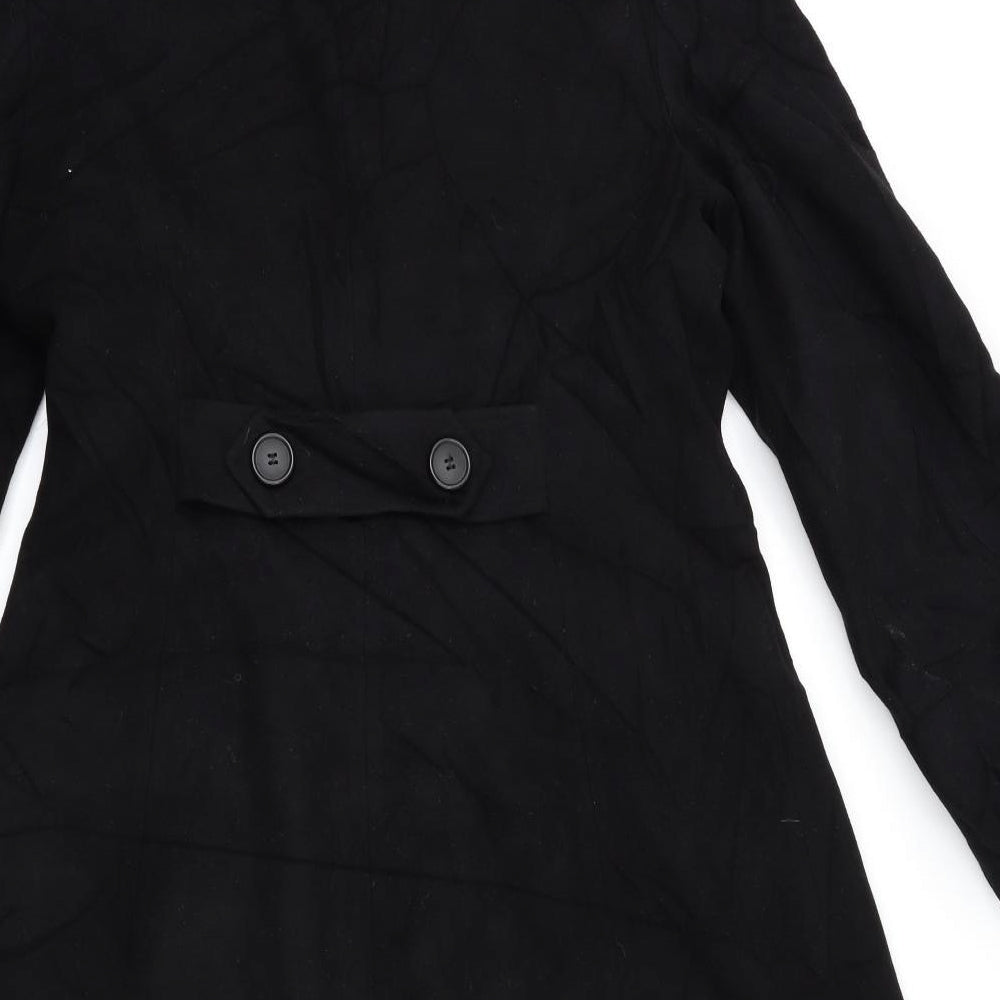 Austin Reed Womens Black Overcoat Coat Size 14