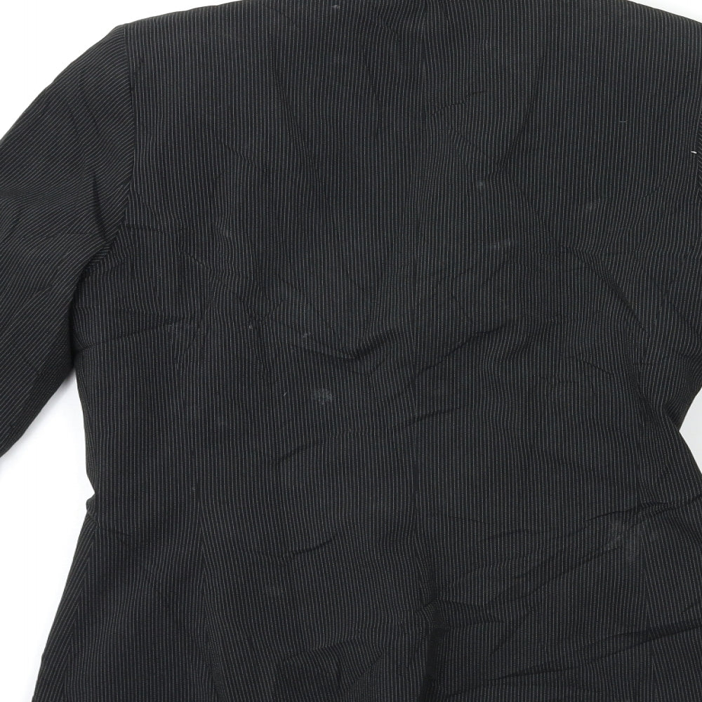 New Look Womens Black Striped Jacket Blazer Size 12