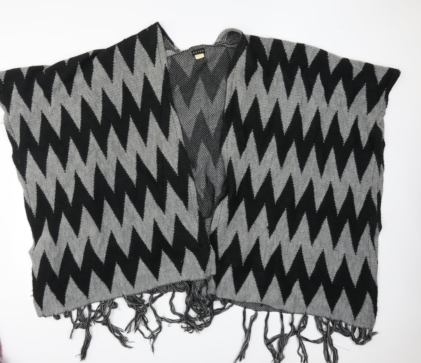 BASHA Womens Grey Geometric Shawl/Wrap