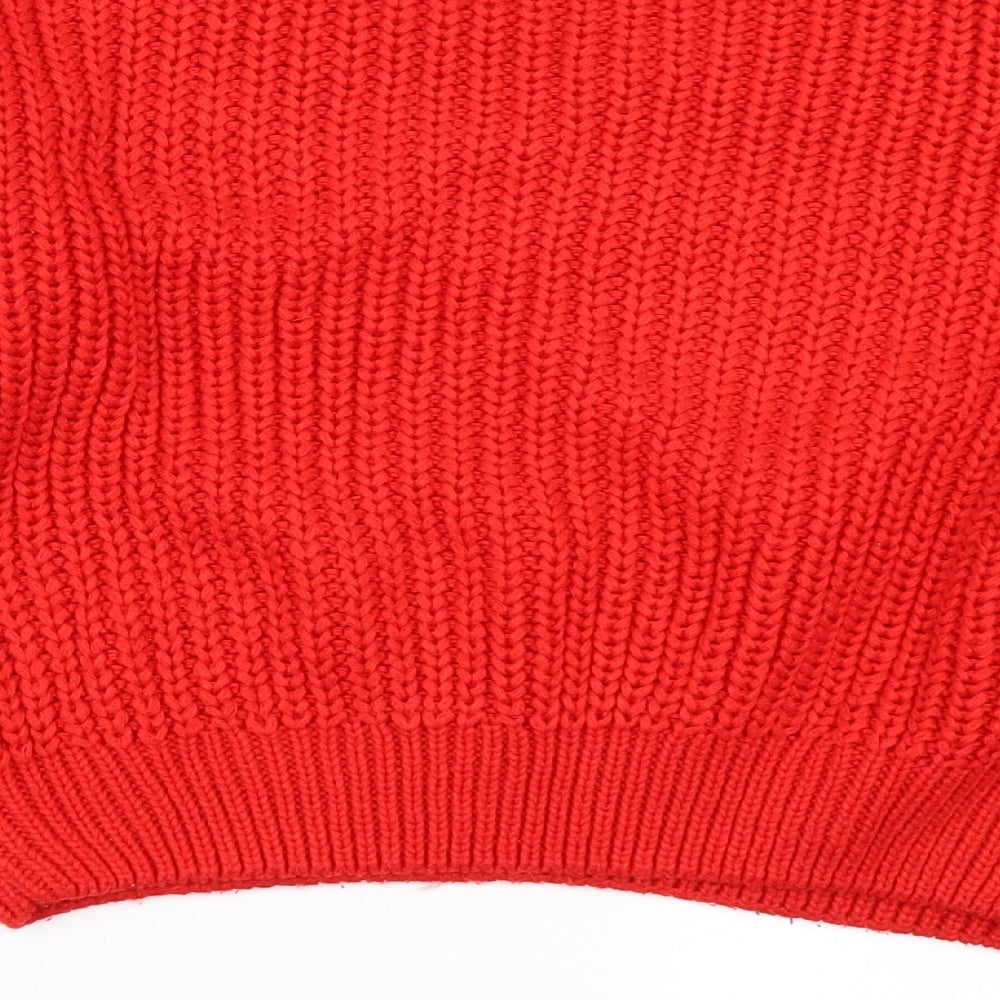 Divided Womens Red Knit Pullover Jumper Size M