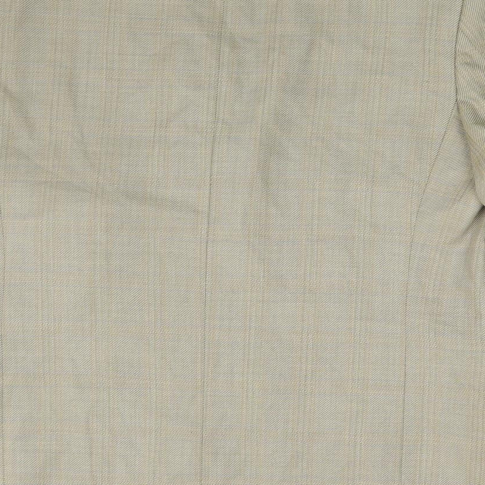 M&S Mens Gold Check Jacket Suit Jacket Size 40