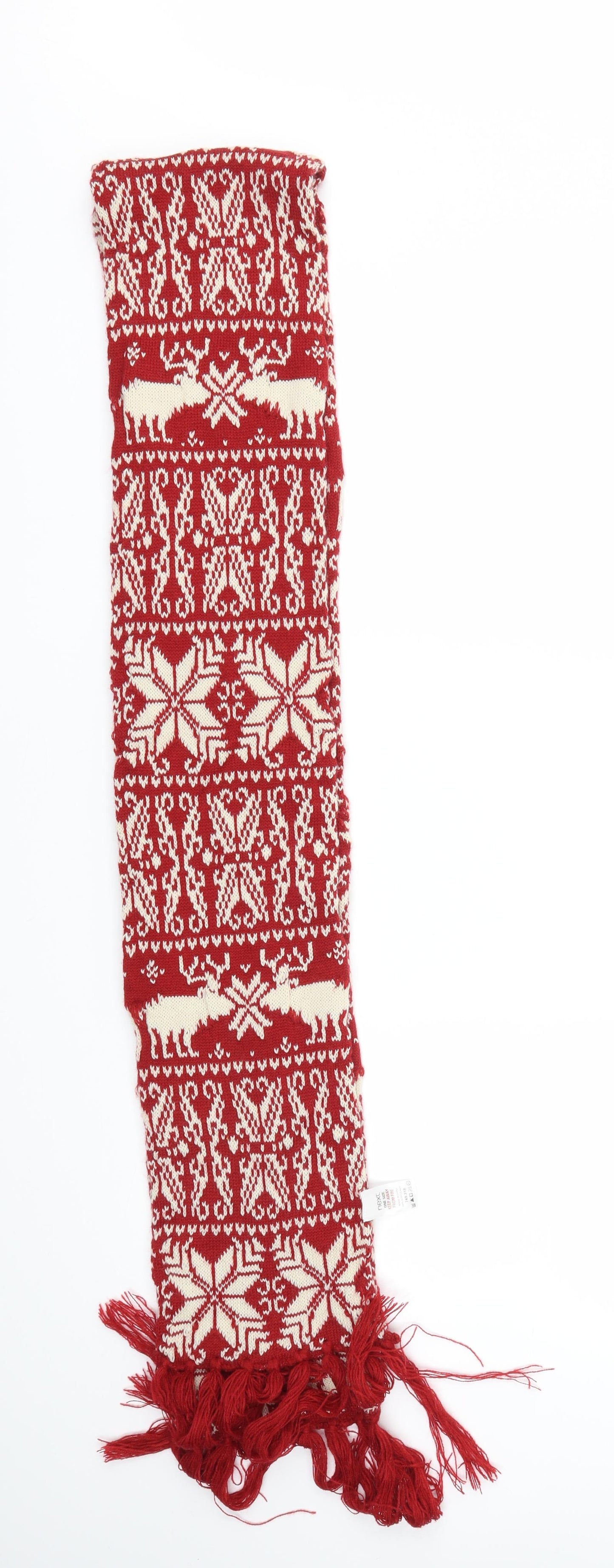 NEXT Womens Red Argyle/Diamond Scarf