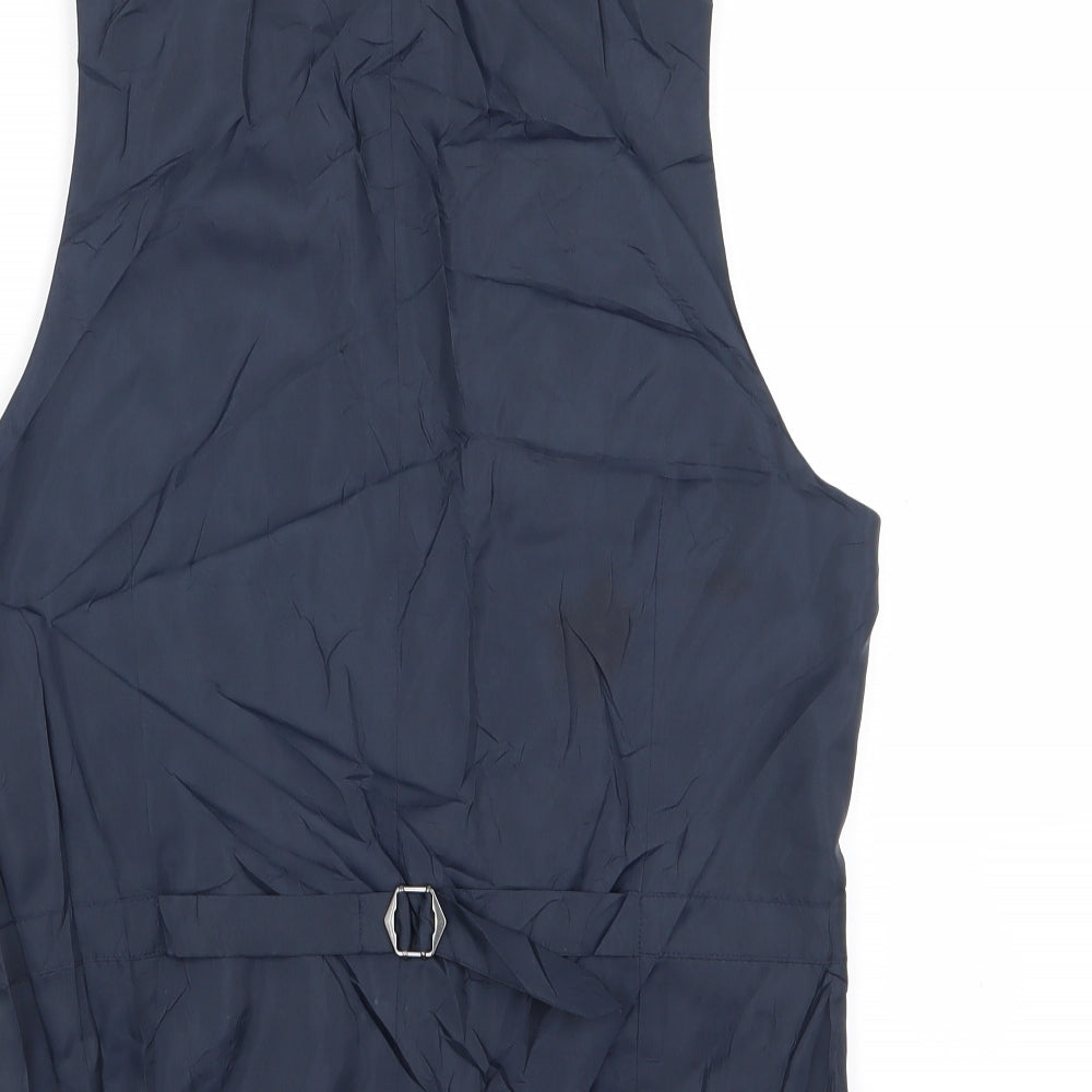 M&S Mens Blue Jacket Suit Waistcoat Size S