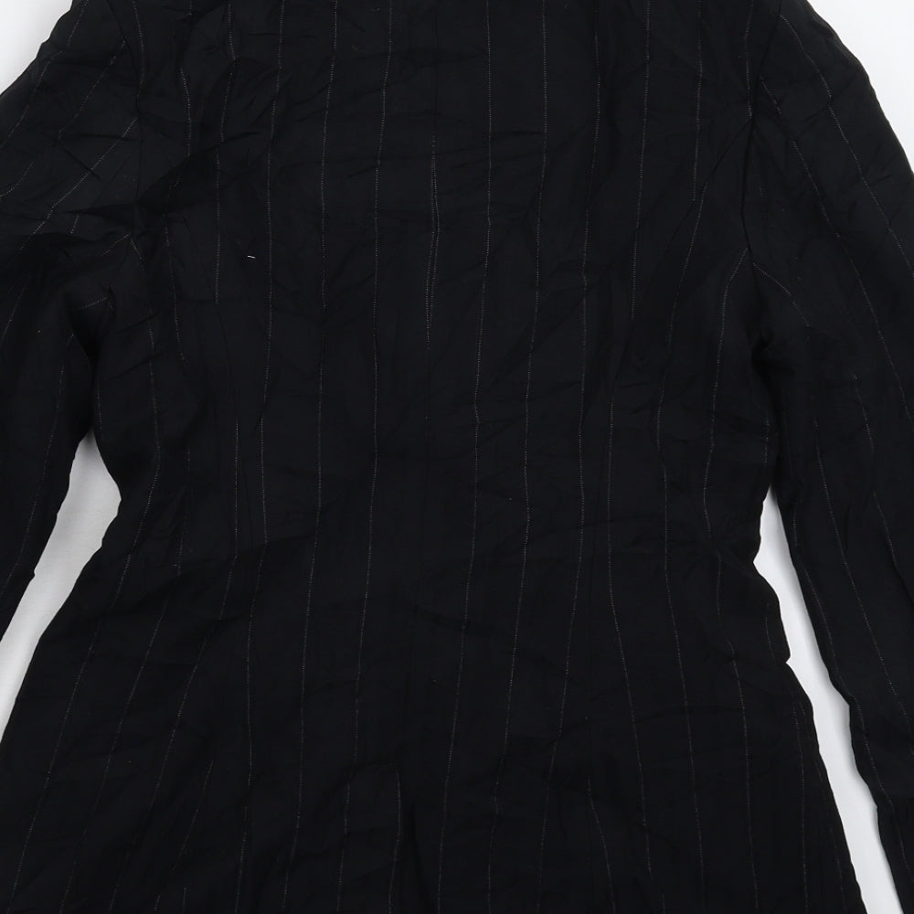 NEXT Womens Black Striped Jacket Suit Jacket Size 8