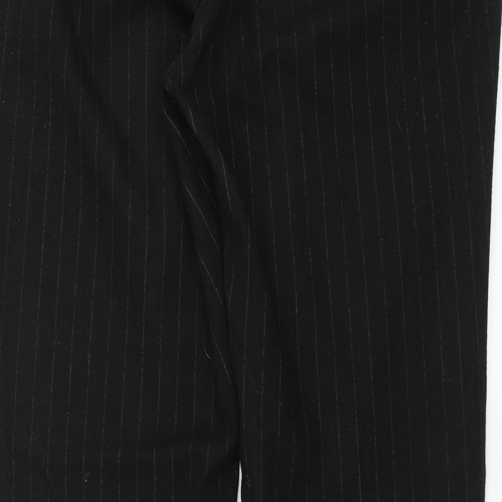 NEXT Womens Black Striped Trousers Size 14 L30 in