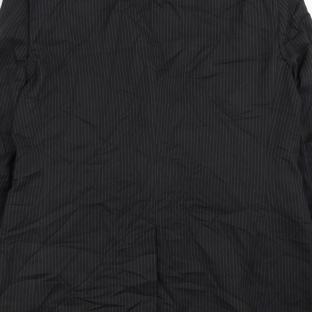 Sainsburys Mens Black Striped Jacket Suit Jacket Size 40