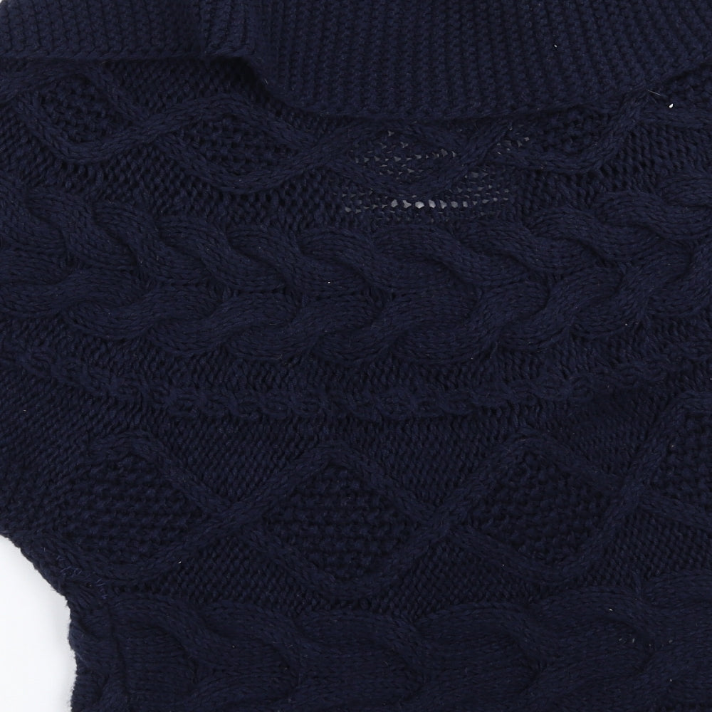 MNG collection Womens Blue Knit Cardigan Jumper Size M