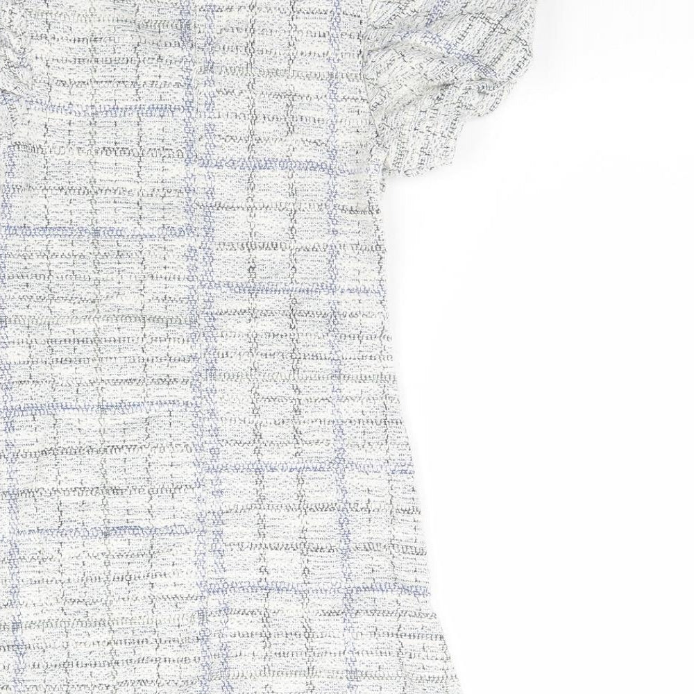 Preworn Girls White Check Shift Size 6 Years