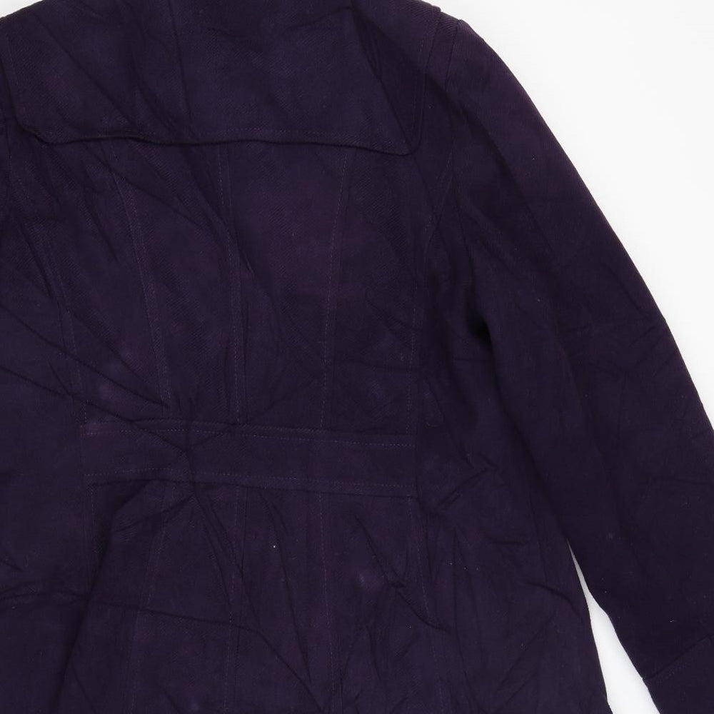 Isle Womens Purple Overcoat Coat Size L
