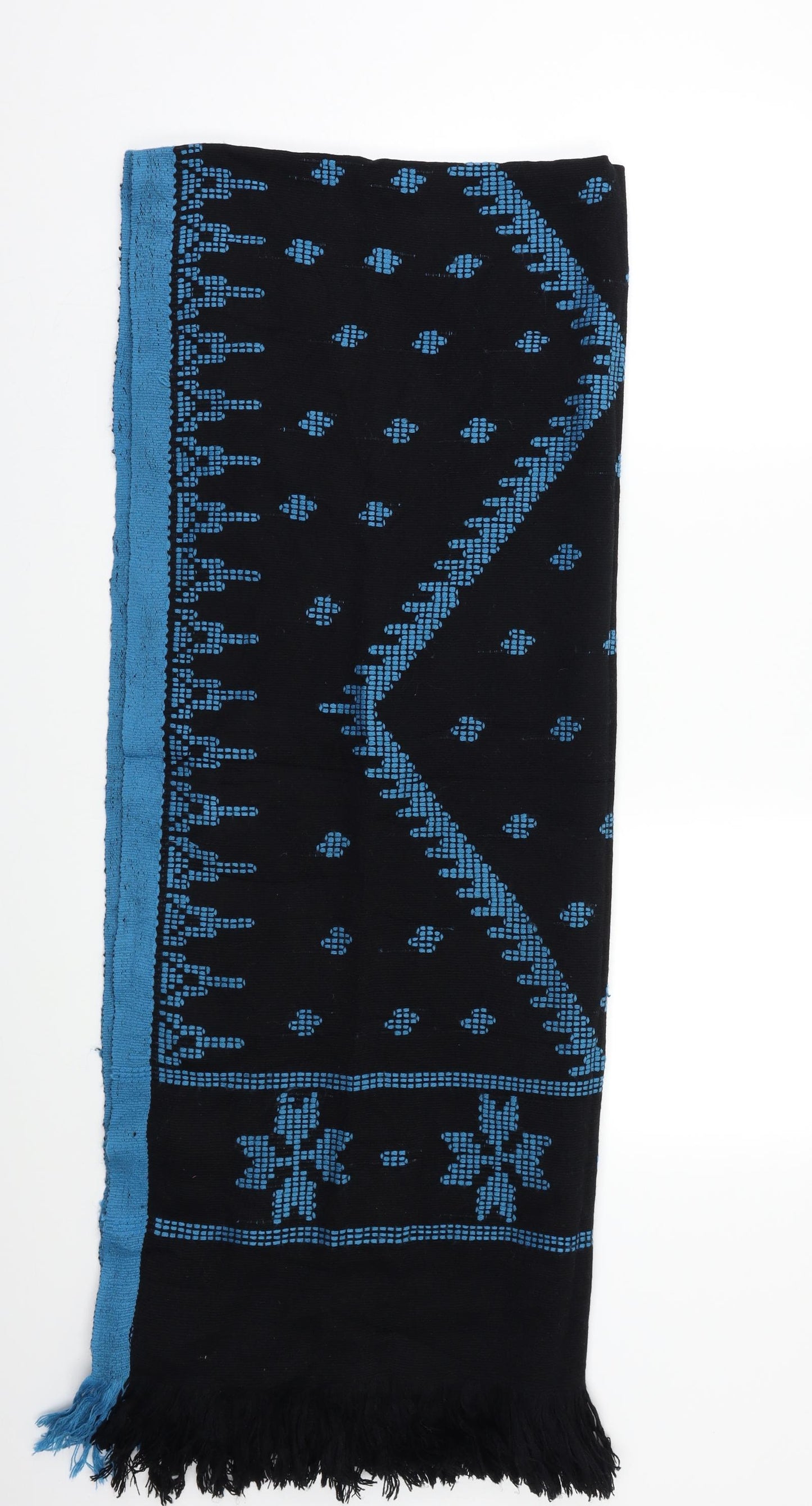 Preworn Womens Black Geometric Shawl/Wrap
