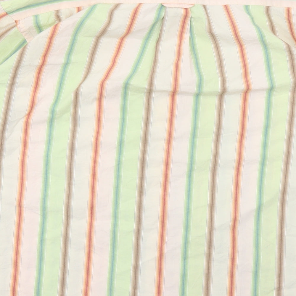 Memo Mens Green Striped Polo Size M