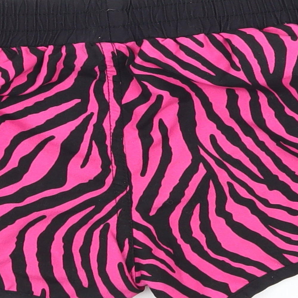 Miss evie Girls Black Animal Print Sweat Shorts Size 7 Years