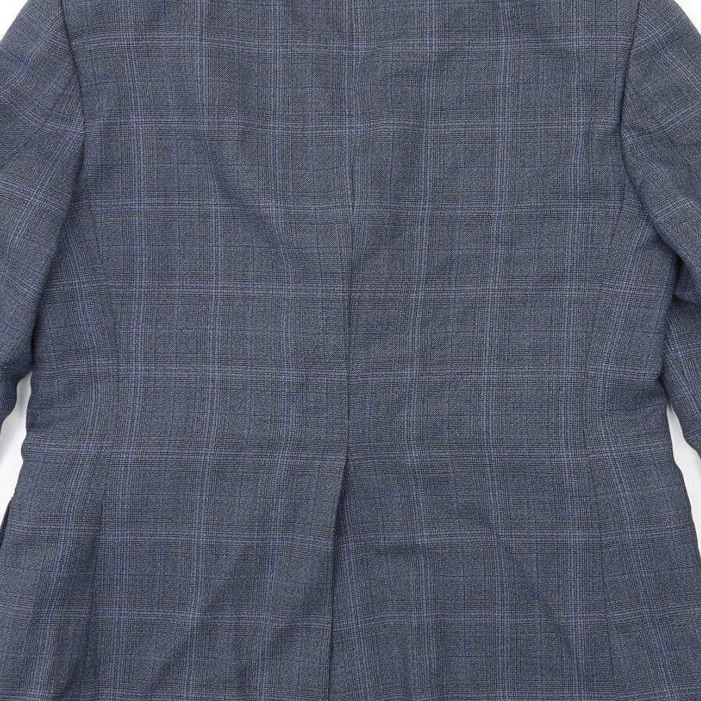 Preworn Mens Blue Check Jacket Suit Jacket Size 40
