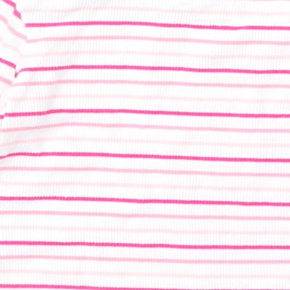 F&F Girls Pink Striped Basic T-Shirt Size 9-12 Months