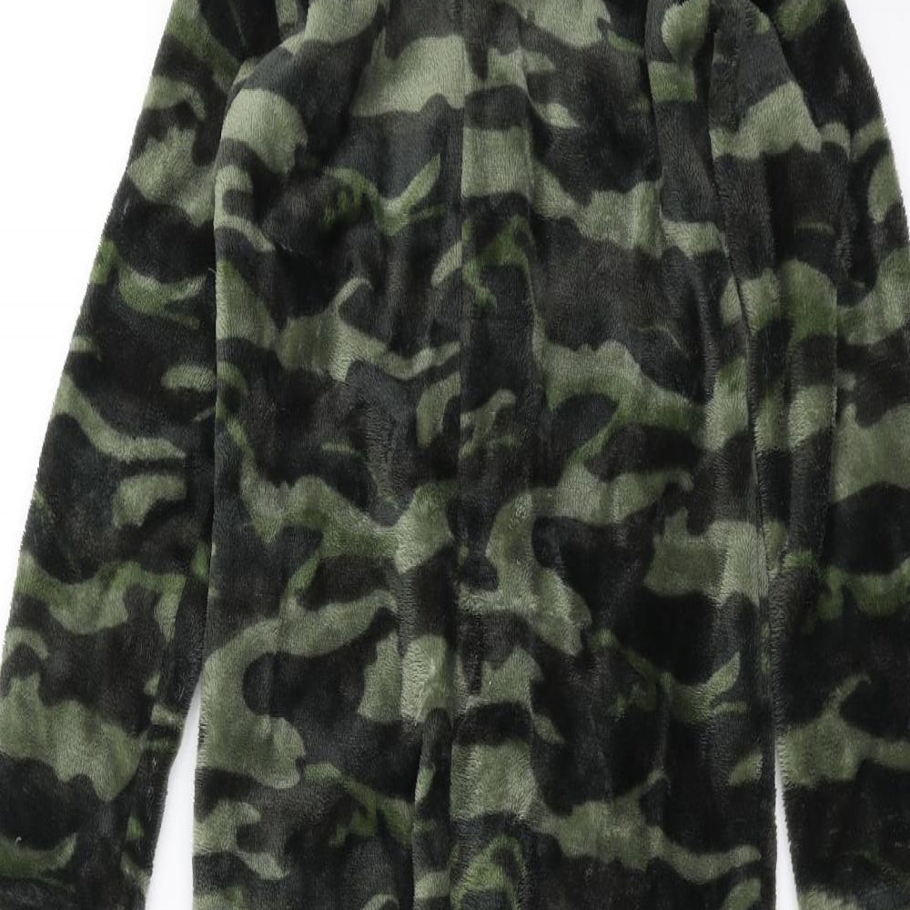 Primark Boys Green Camouflage Fleece One Piece Size 6-7 Years - onesie