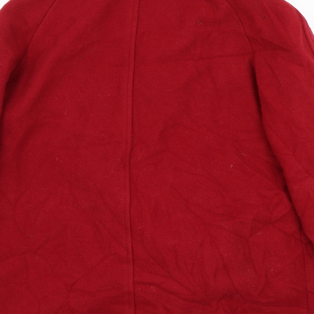 Zarina Womens Red Overcoat Coat Size 14