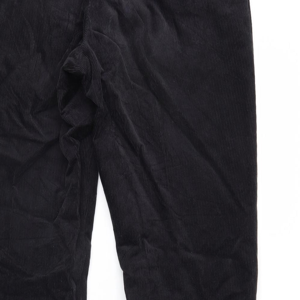 m&s Mens Black Corduroy Trousers Size 36 L30 in