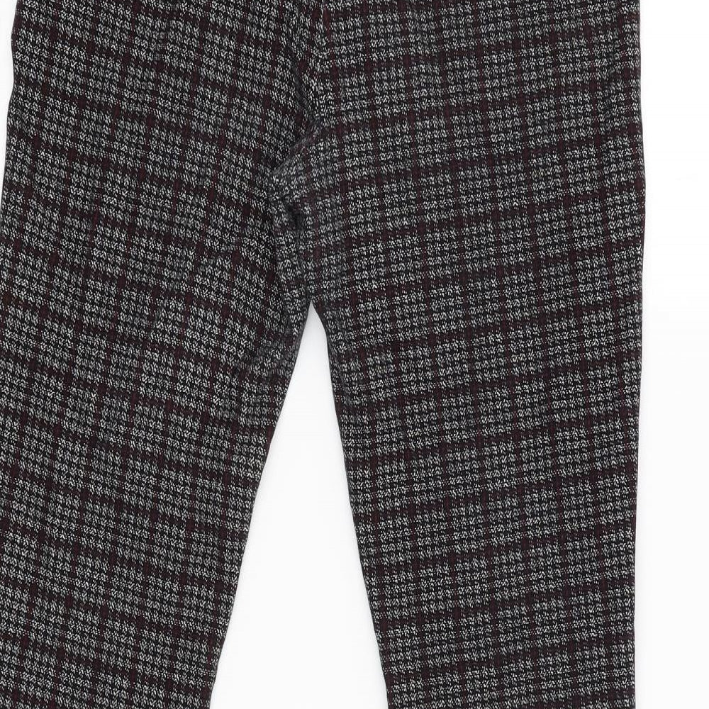 NEXT Womens Black Check Trousers Size 12 L27 in