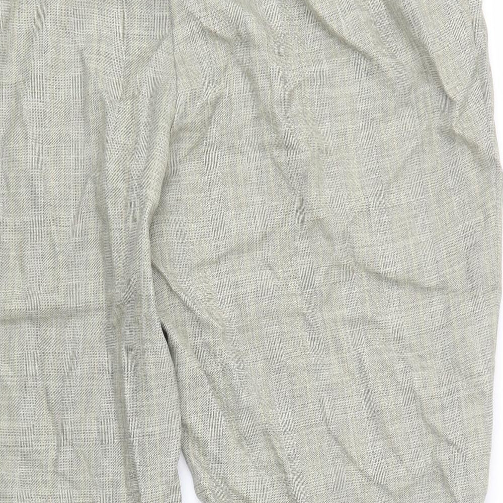 M&S Womens Beige Plaid Trousers Size 20 L25 in